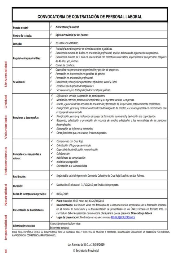 orientador laboral cruz roja